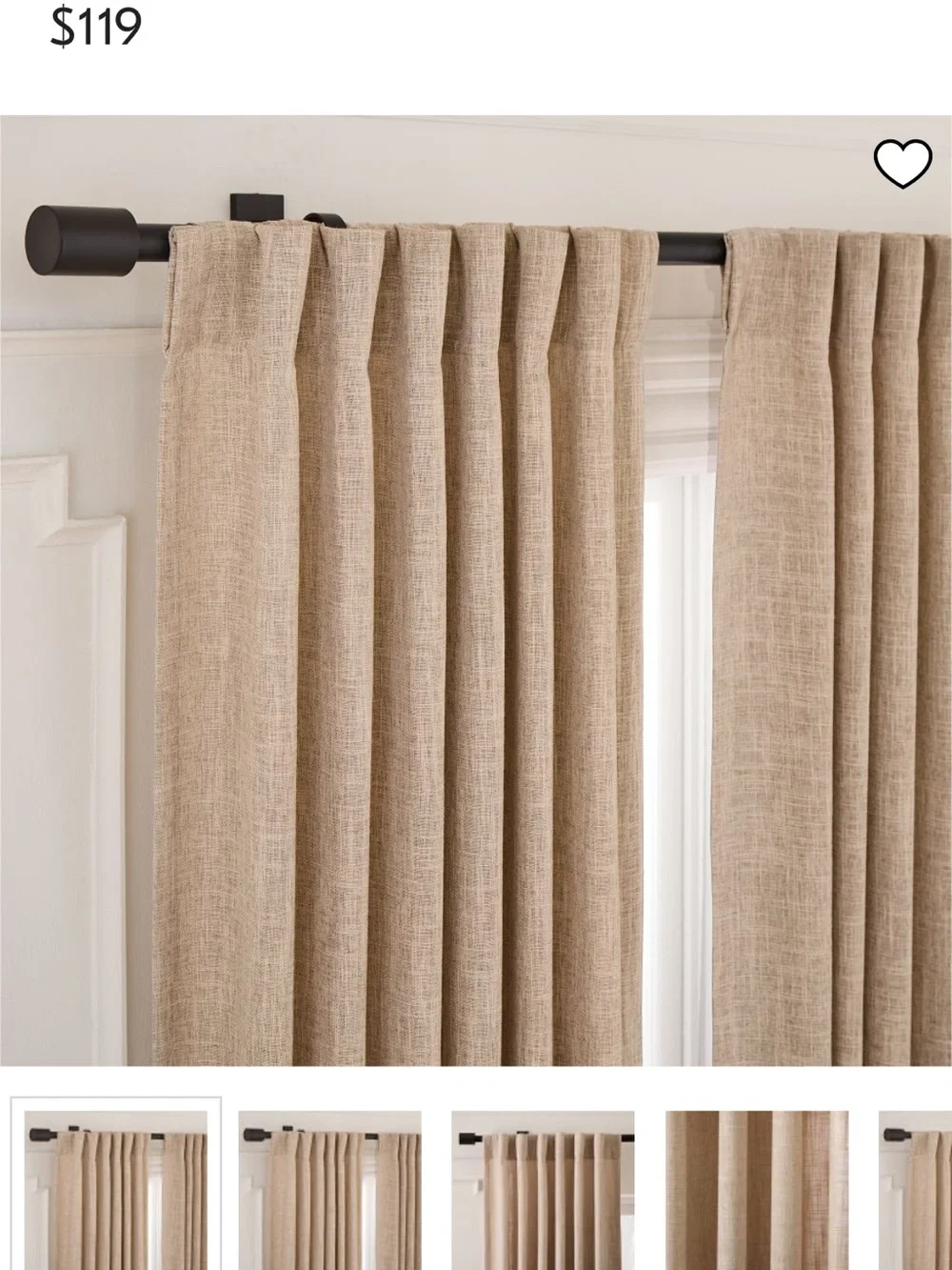 West Elm Crossweave Curtain- 6 Panels available, 96 inch length
